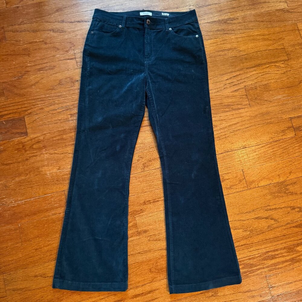Kensie Size 10/30 - The Savannah - High Rise Flare - Teal Corduroy Jeans Stretch